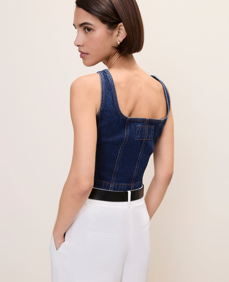 Denim Button Tank Top