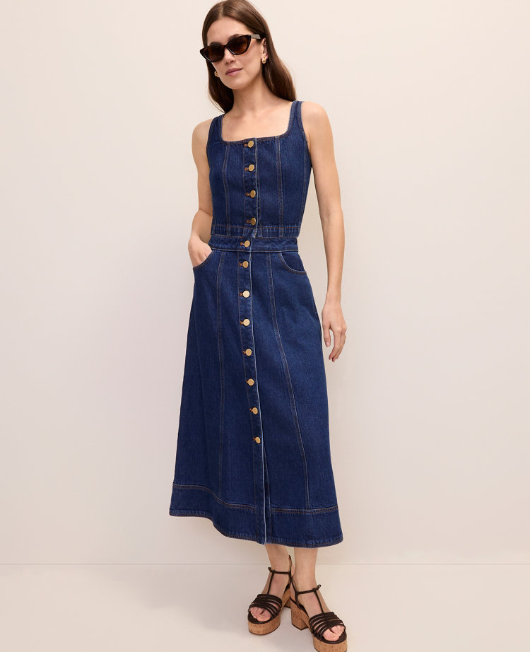 Denim Button Tank Top