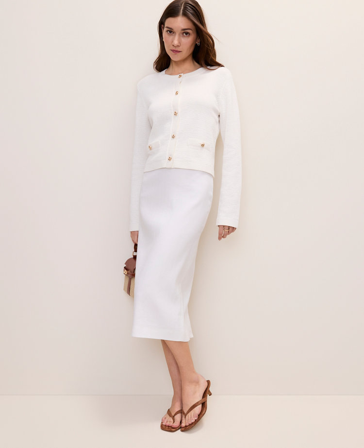 Petite Crew Neck Sweater Jacket