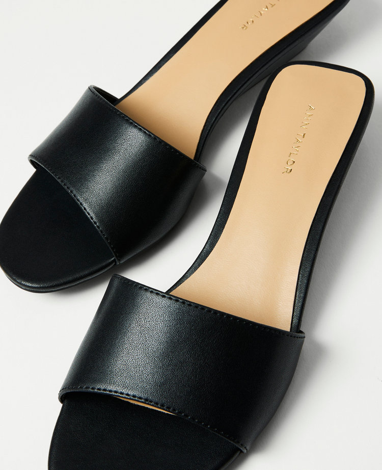Ann Taylor Weekend Leather Wedge Sandal Women's