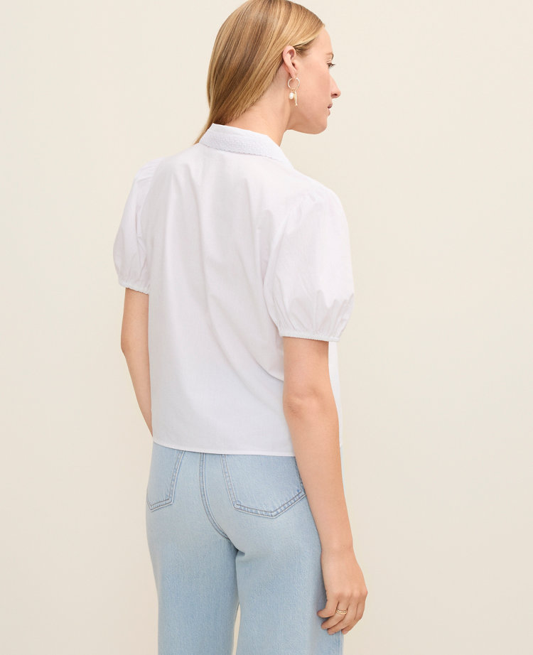 Petite Weekend Lace Trim Blouse