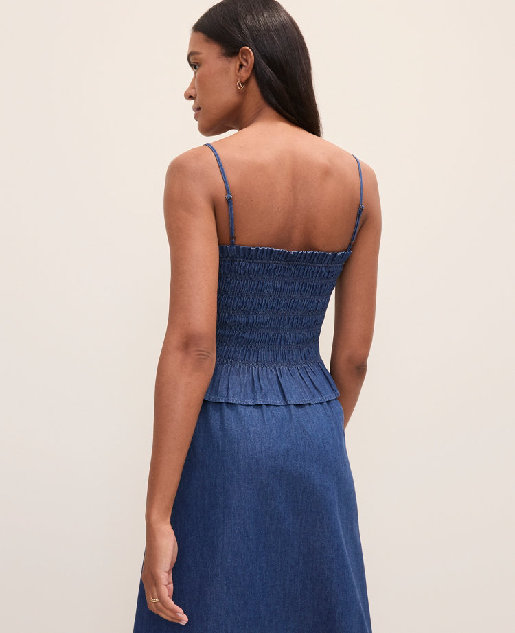 Weekend Smocked Ruffle Trim Tank Top