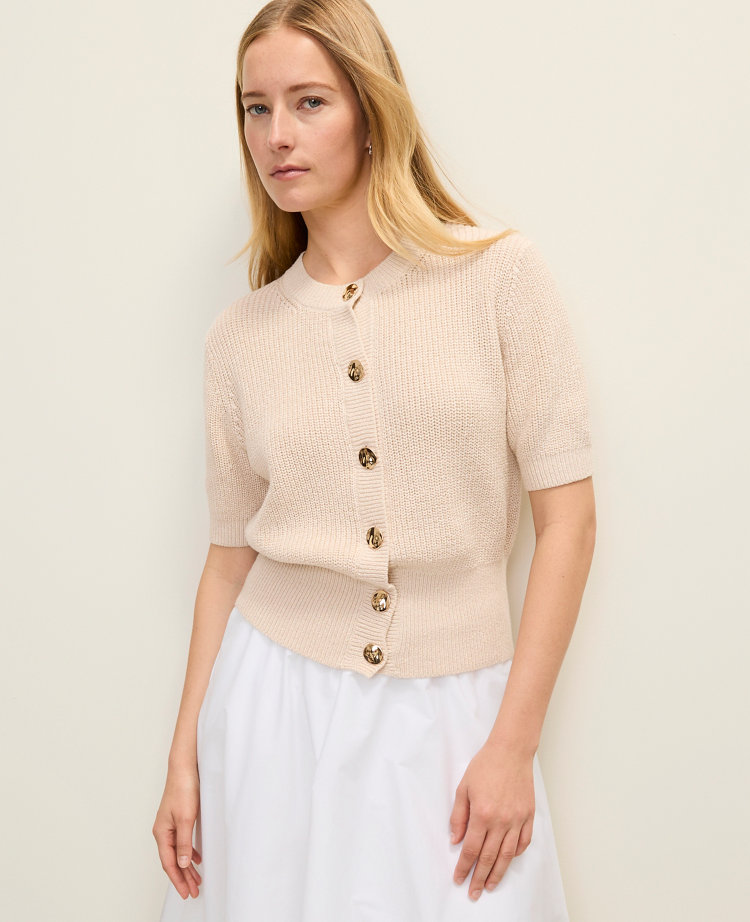 Ann Taylor Petite Elbow Sleeve Cardigan Women's