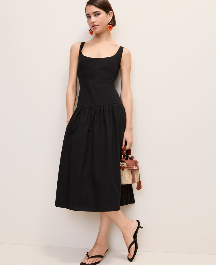 Petite Strappy Flare Midi Dress