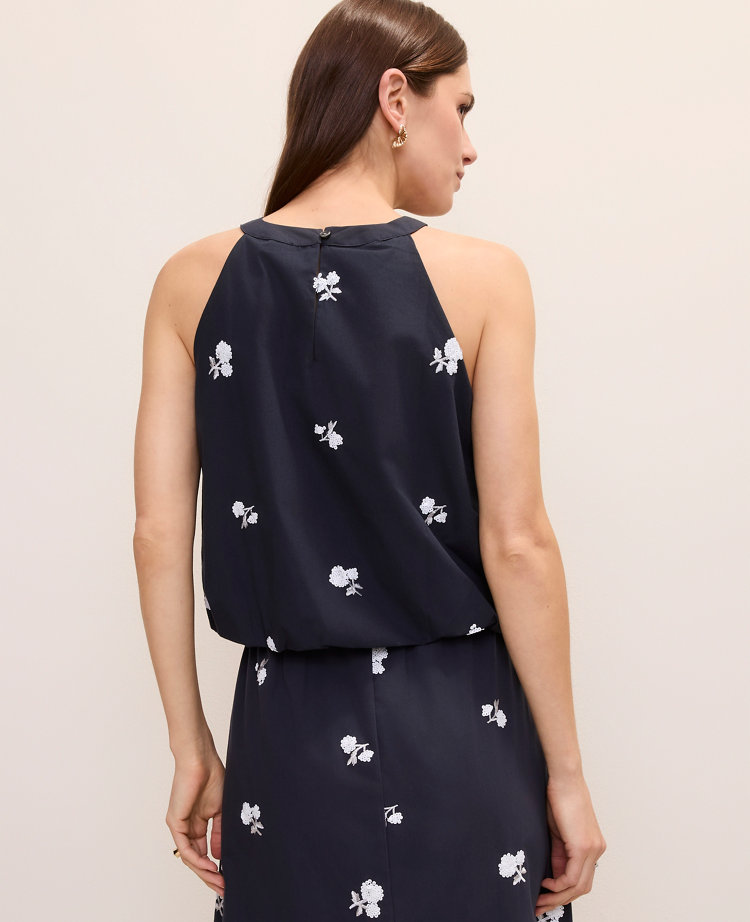 Sequin Embroidered Halter Top