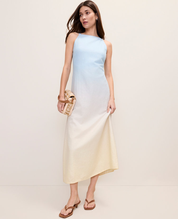 Weekend Ombré Linen Blend Midi Dress