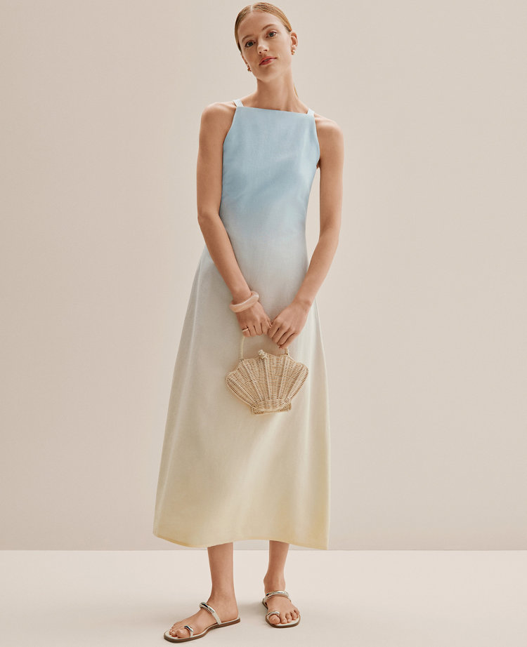 Weekend Ombr&eacute; Linen Blend Midi Dress