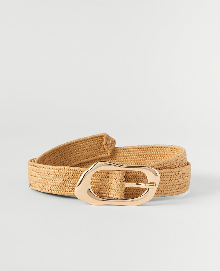 Straw Sculptural Buckle Belt