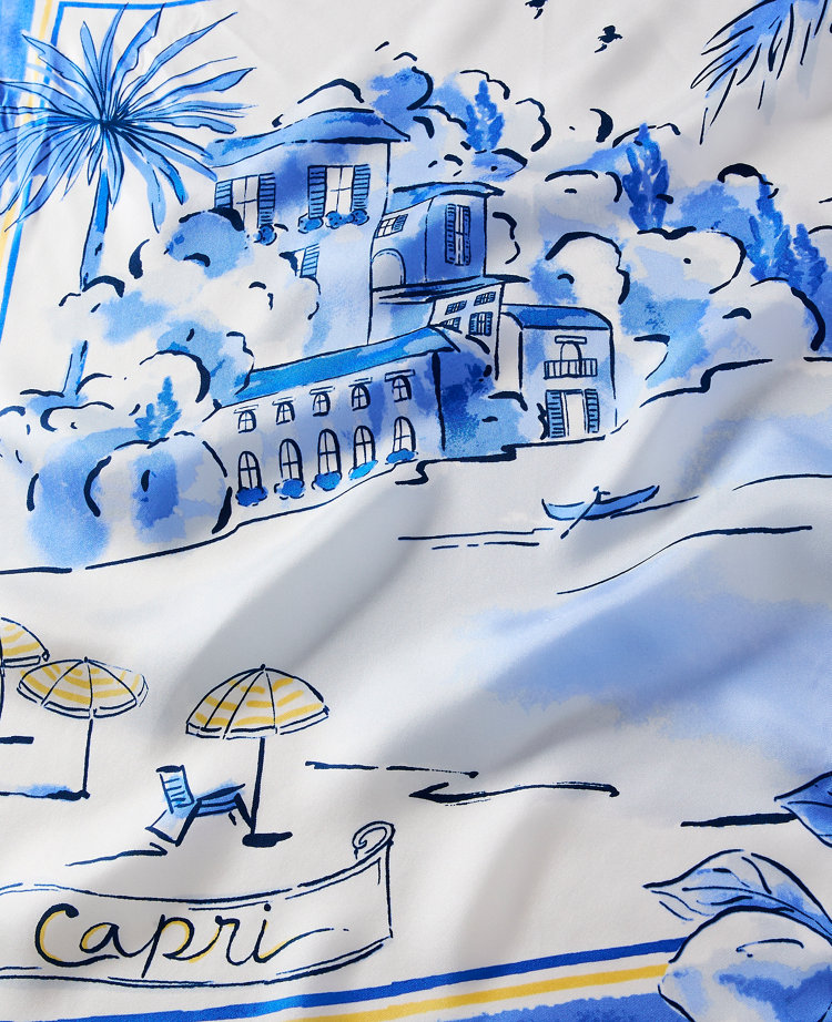 Ann Taylor Weekend Coastal Print Silk Scarf White Women's