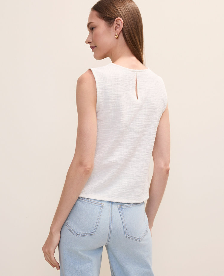 Petite Braid Trim Tweed Top carousel Product Image 2
