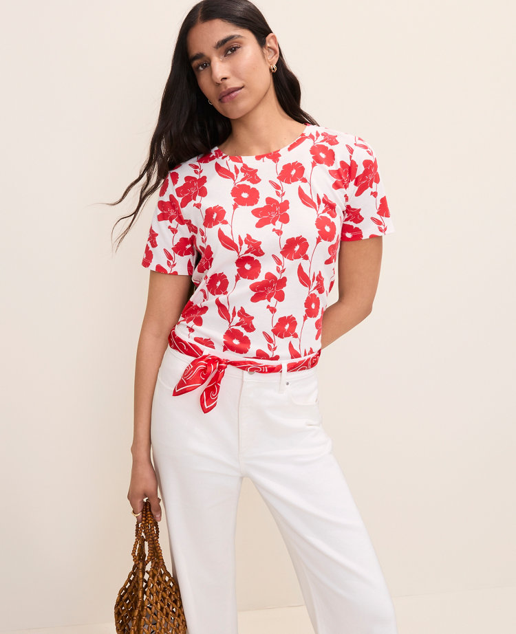 Floral Crew Neck Tee