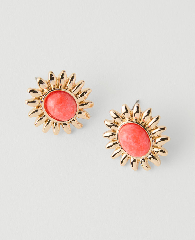 Sun Stone Stud Earrings