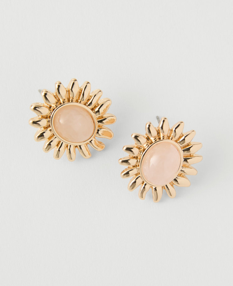 Sun Stone Stud Earrings