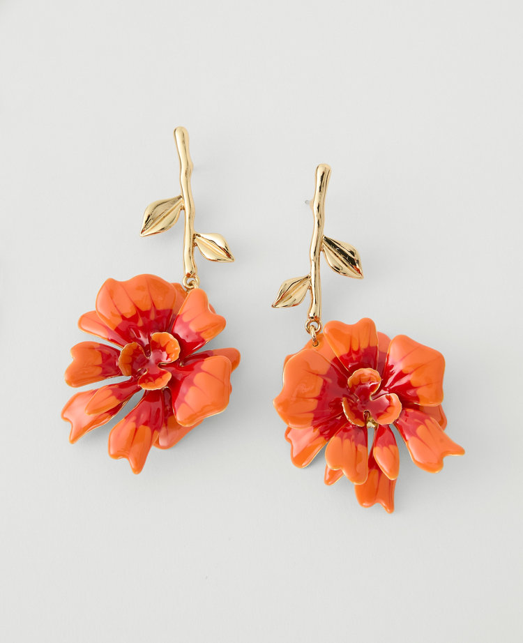 Flower Statement Drop Earrings