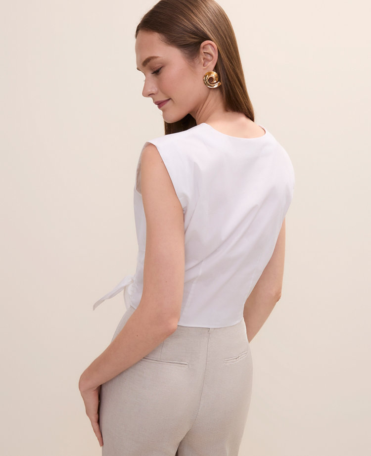 Petite V-Neck Tie Waist Top