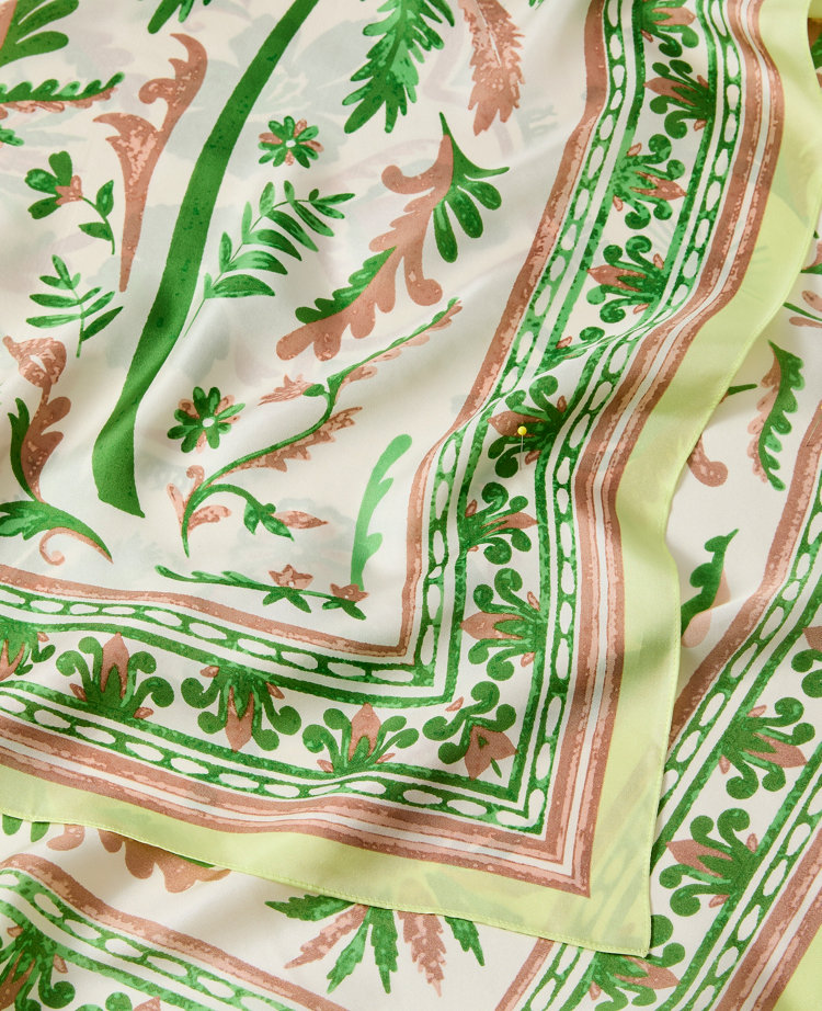 Palm Print Silk Scarf