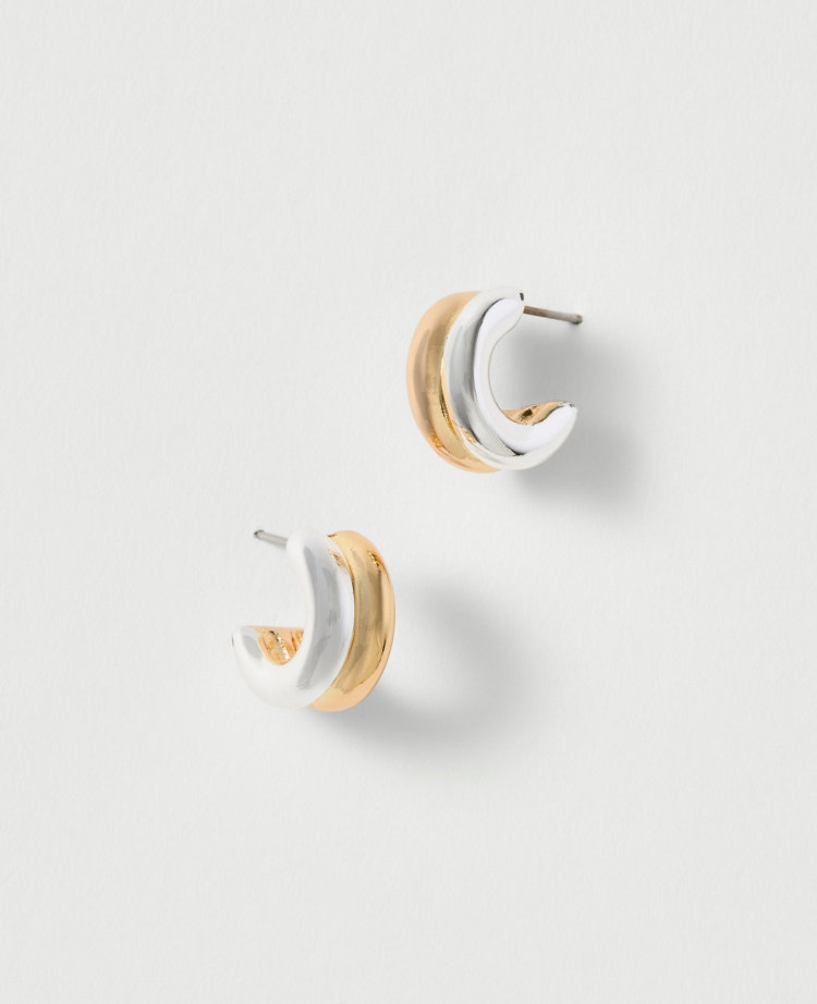 Mixed Metal Mini Hoop Earrings