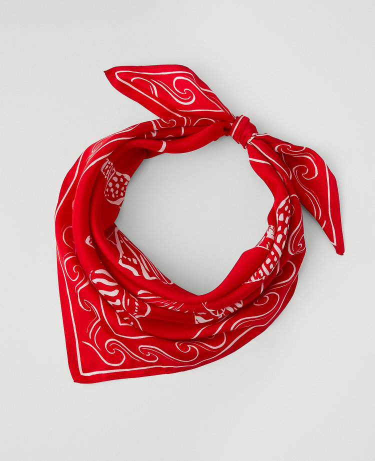 Mixed Shell Print Silk Scarf