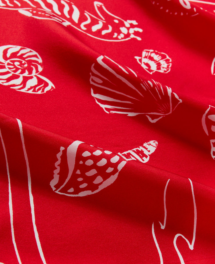 Mixed Shell Print Silk Scarf