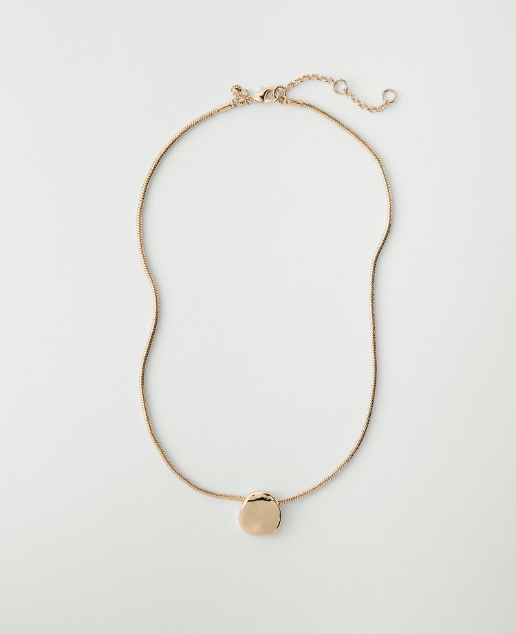 Metal Disc Pendant Necklace