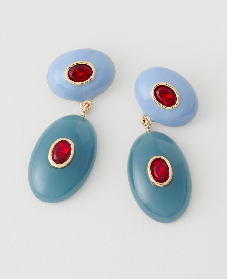 Double Crystal Drop Earrings