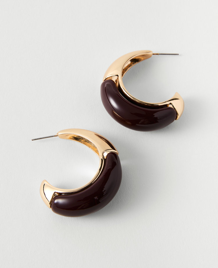 Metal Enamel Hoop Earrings