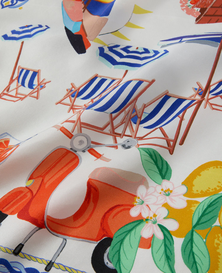 Amalfi Coast Printed Silk Scarf