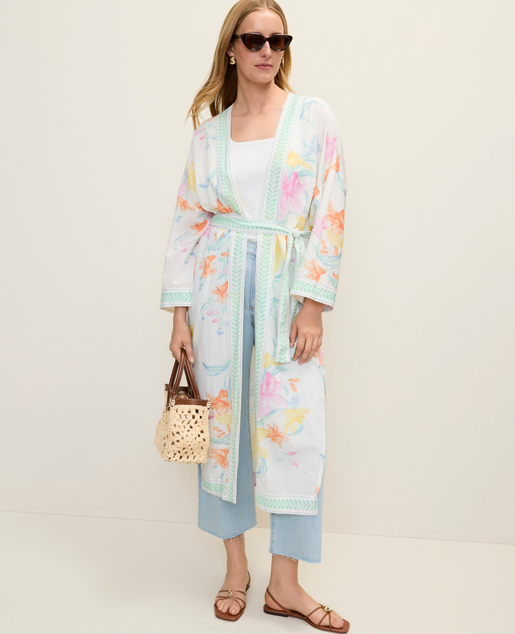 Floral Belted Kimono