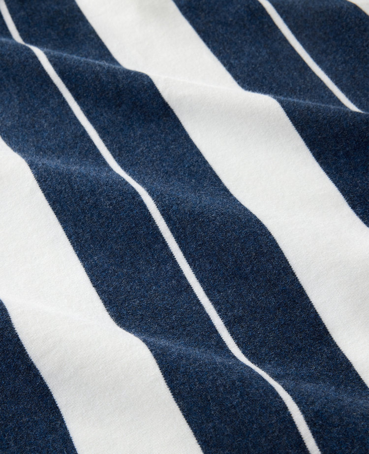 Ann Taylor Haven Well Within Organic Cotton Interlock Stripe Midi Dress Twilight Blue Heather Women's