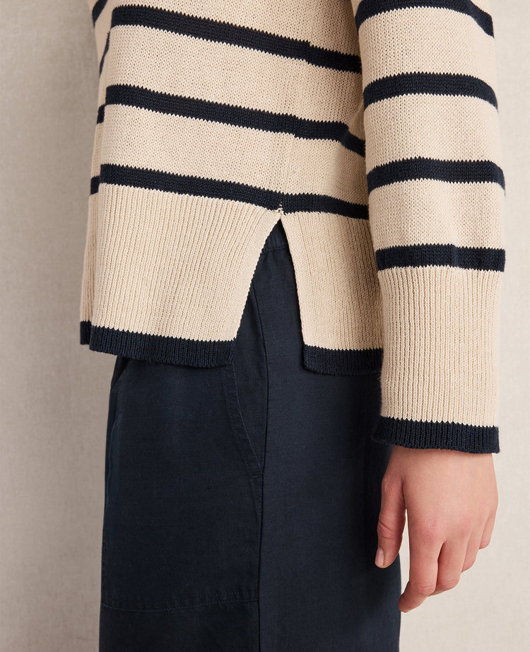 Haven Well Within Organic Cotton Linen Stripe Crewneck