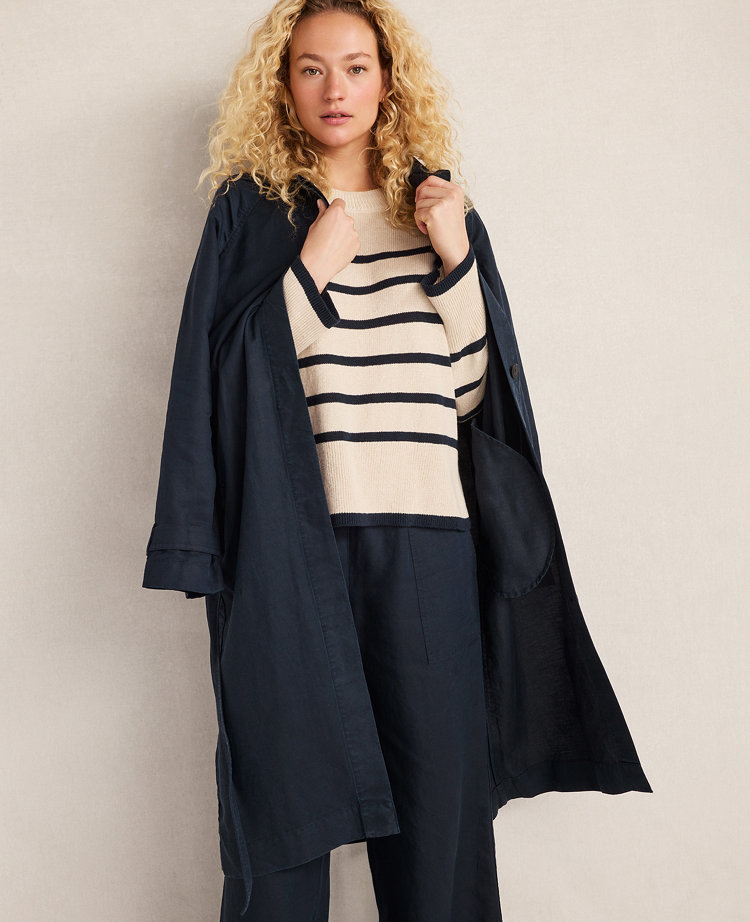 Haven Well Within Organic Cotton Linen Stripe Crewneck