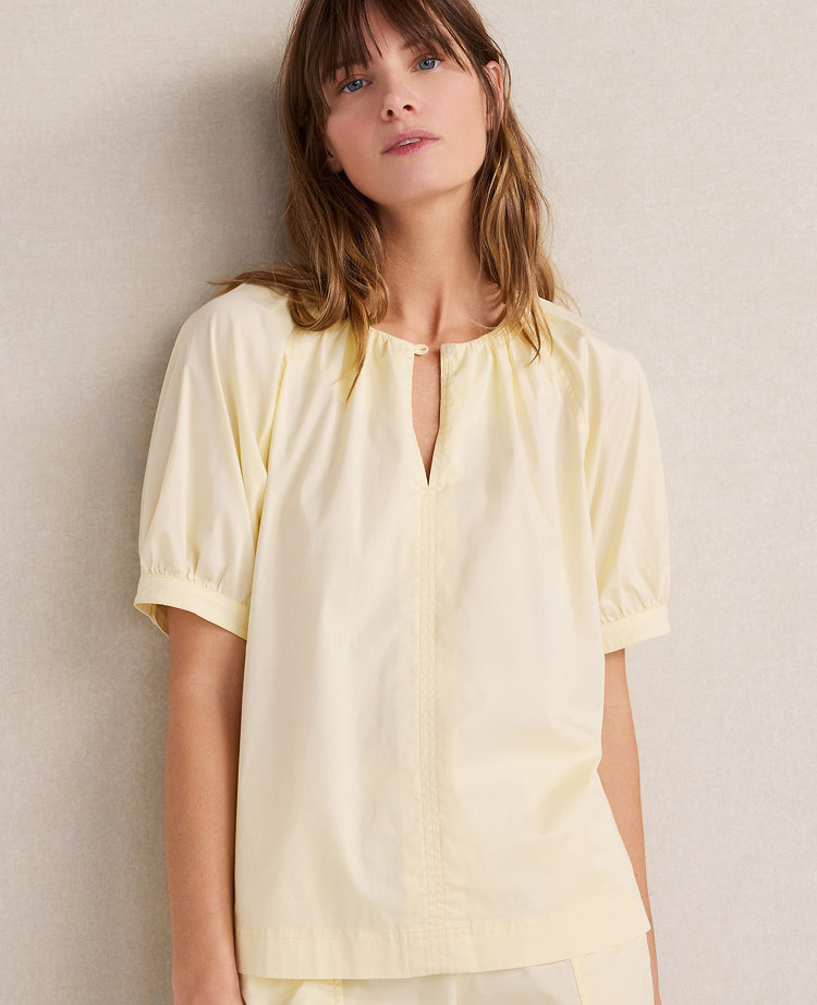 Haven Well Within Organic Cotton Twill Split Neck Top