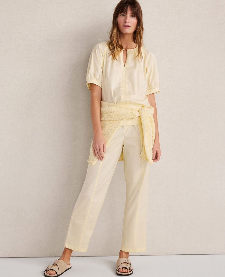 Haven Well Within Organic Cotton Twill Split Neck Top