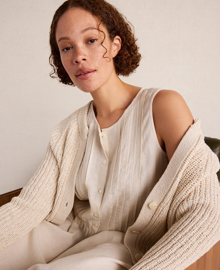 Haven Well Within Cotton Tape Yarn V-Neck Cardigan