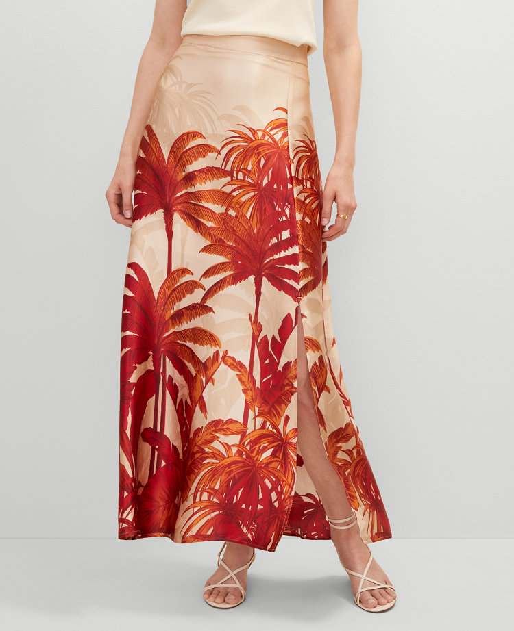 Studio Collection Floral Silk Maxi Skirt