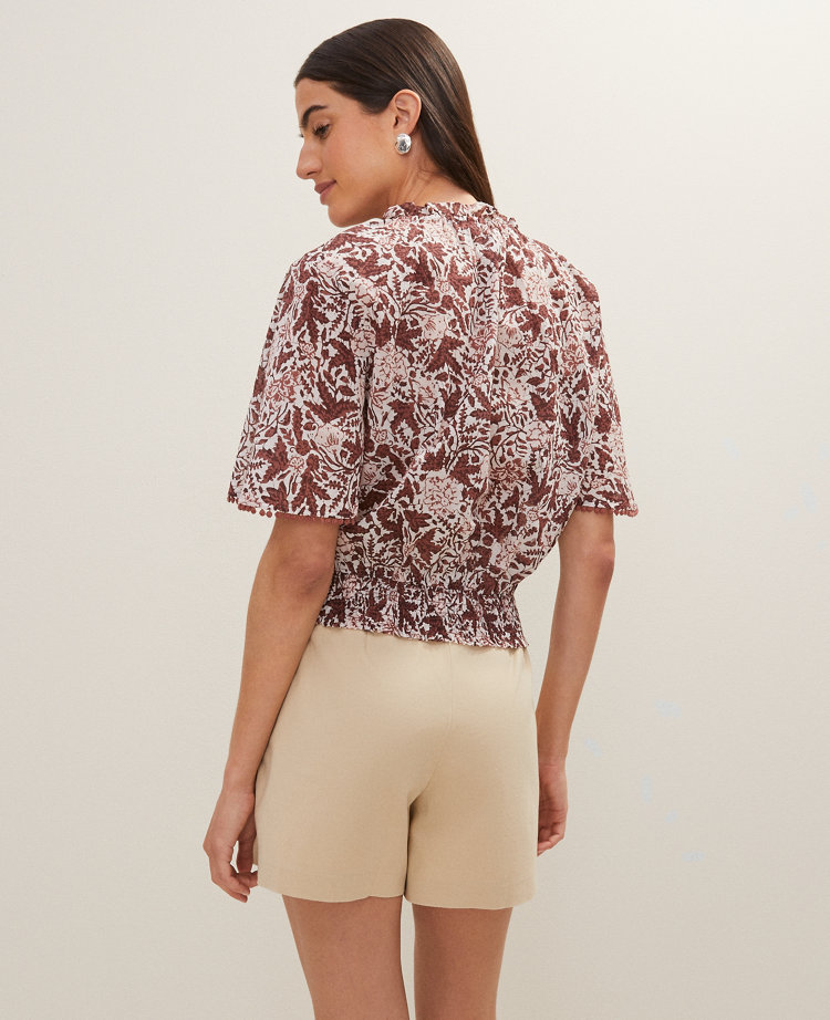 Weekend Collection Floral Tie Neck Blouse