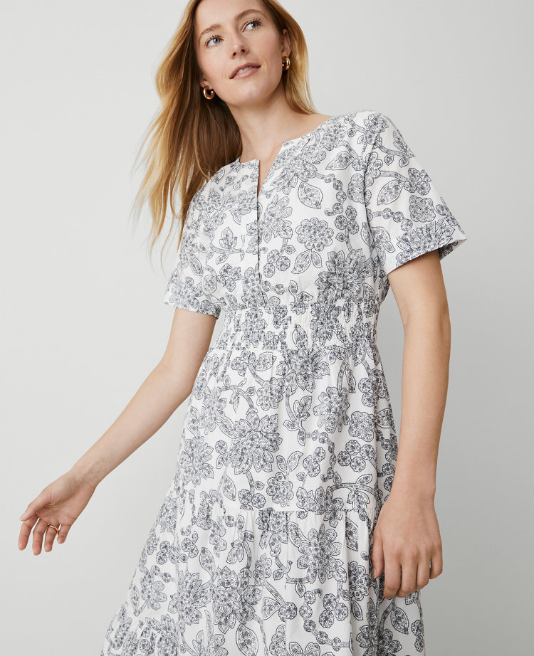 Petite Weekend Collection Paisley Split Neck Maxi Dress