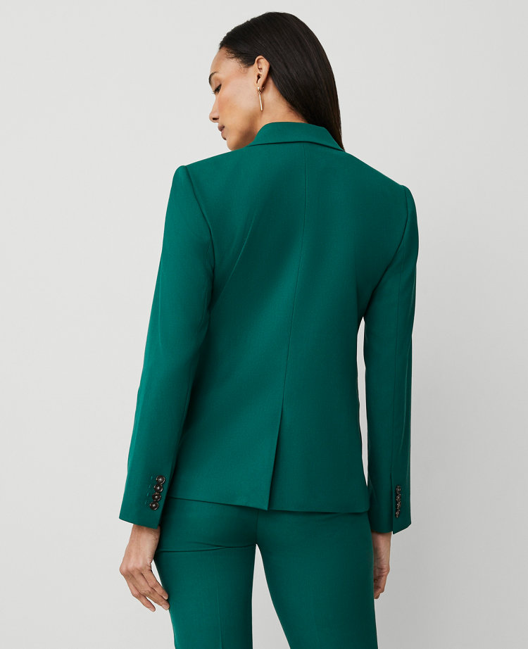 The Notched One-Button Blazer in Textured Drape