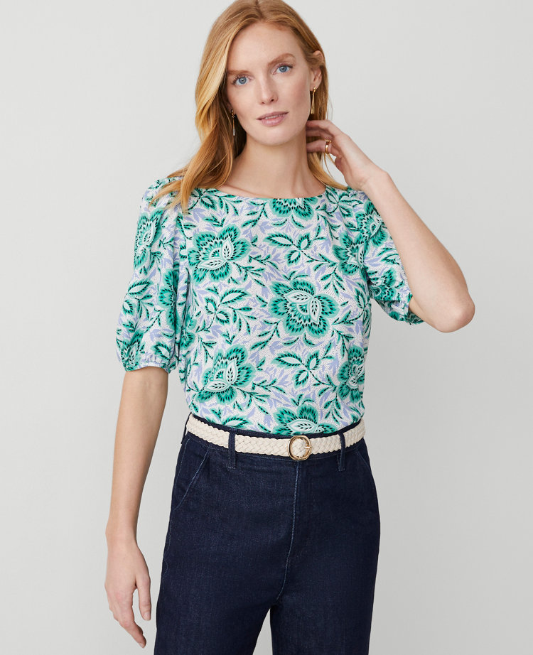 Floral Boatneck Popover