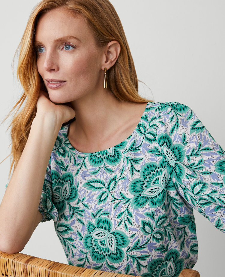 Floral Boatneck Popover