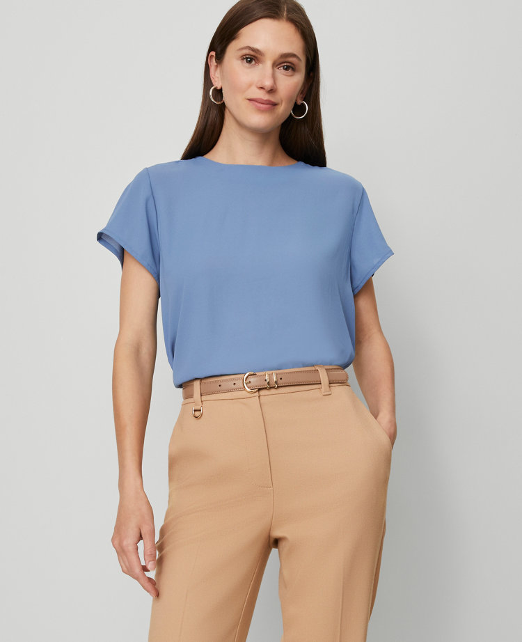 Petite Mixed Media Crew Neck Tee