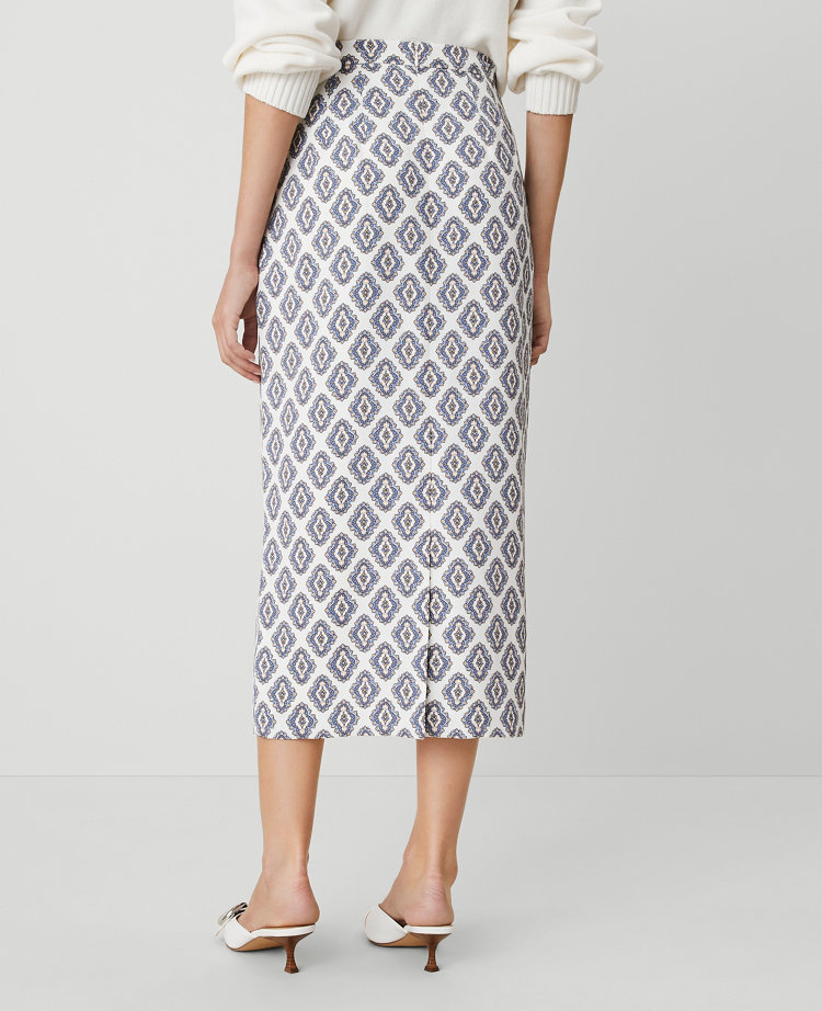 Petite Foulard Column Midi Skirt
