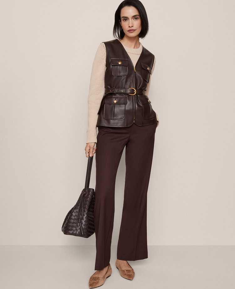 Belted Faux Leather Vest