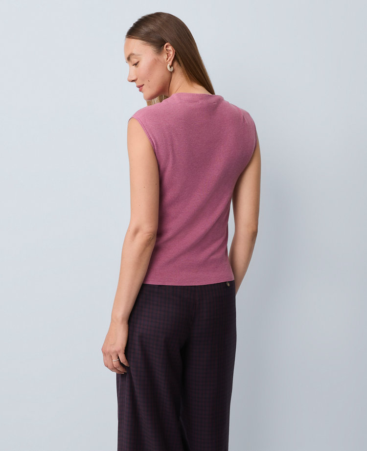 Pleated Shoulder Sweater Top