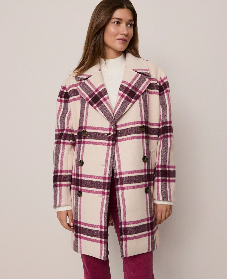 Weekend Collection Plaid Cocoon Coat