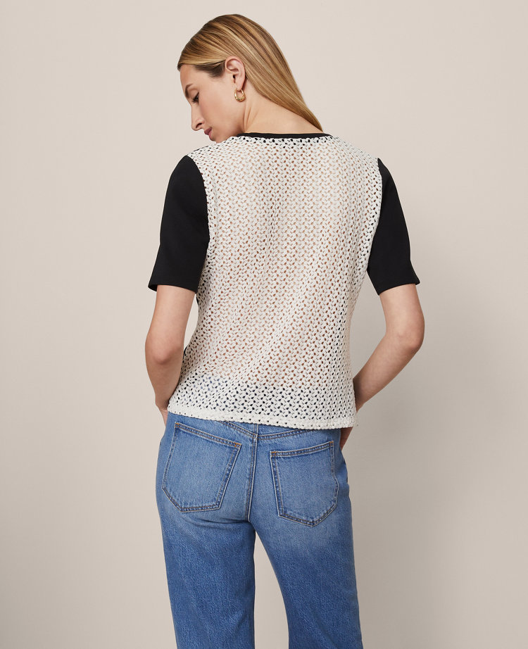 Lace Back Ponte Top