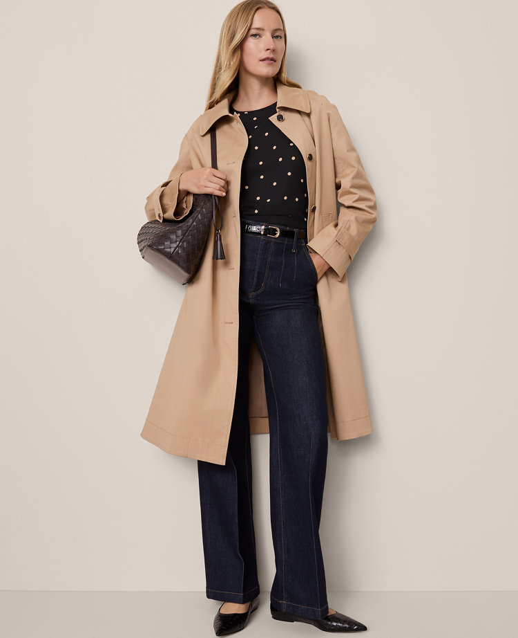 Ann Taylor Dotted Puff Sleeve Blouse In Brown