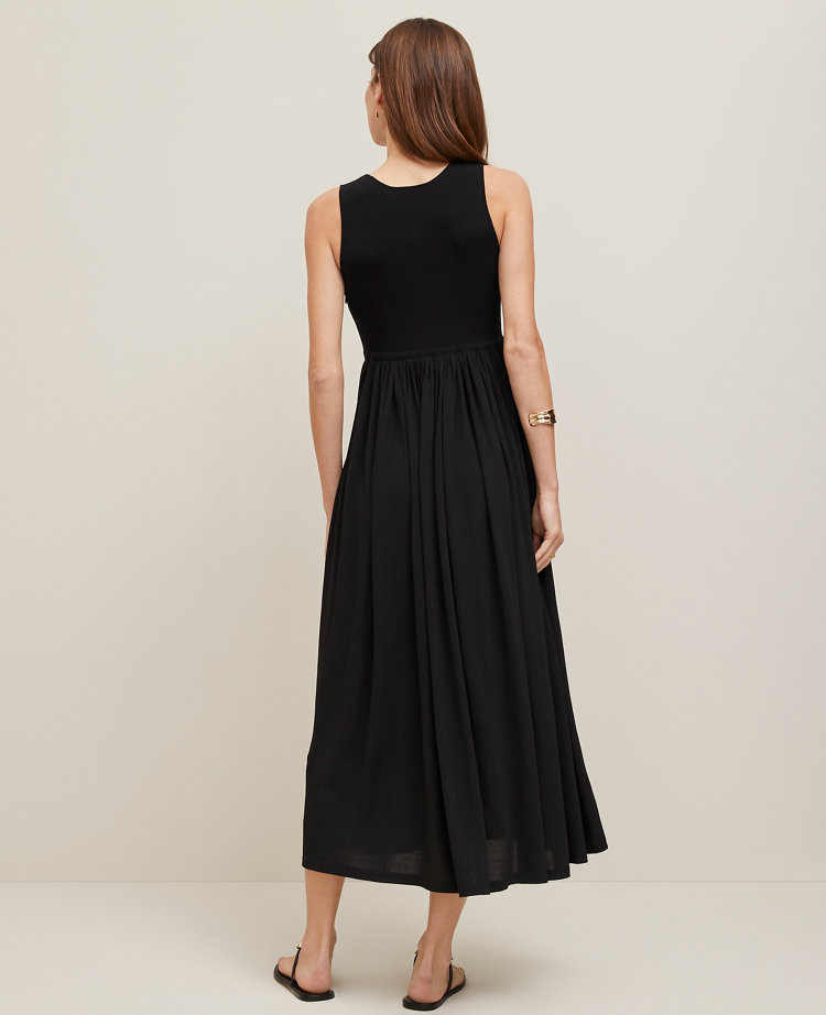 Petite Mixed Media Sweater Tank Dress