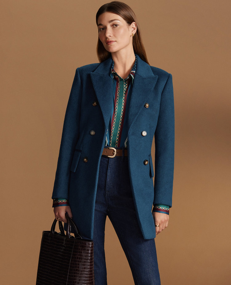 Fitted Long Double Breasted Coat