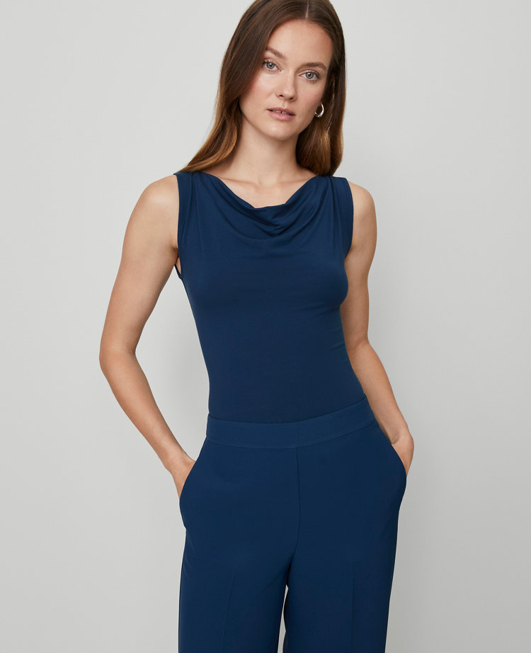 Draped Cowl Neck Top